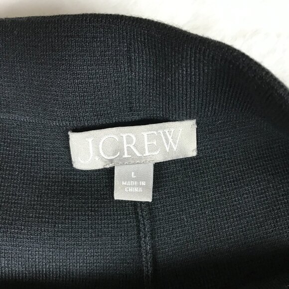 J.CREW Black Wide Leg Sweater Knit Sailor Pants Size Large - Picture 7 of 9